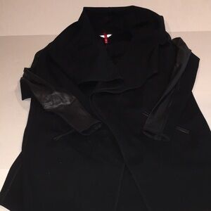 Spanx Light Cost Jacket | Black With Faux Leather Accents | Size XS